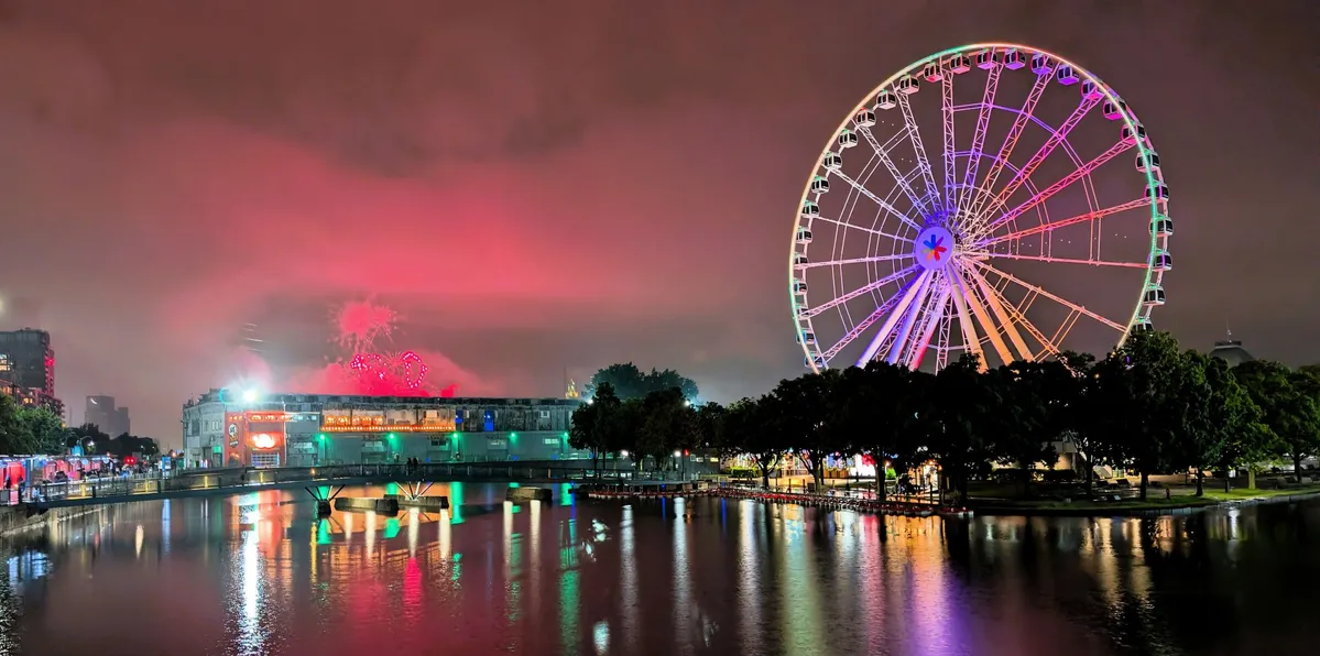 Montreal Old Port and fireworks photo 4